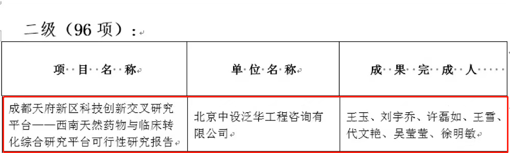 中设泛华荣获北京市优秀工程咨询成果奖！